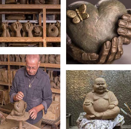 Cremation urns sculpted by hand